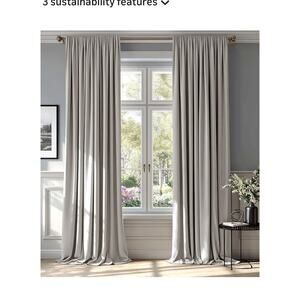 MIULEE Silver Velvet Curtains Thermal Insulated Blackout Curtain Drapes 2 Panels